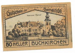 Австрия, 50 геллеров до 31 ноября1920, нотгельд, община Бухкирхен (БД) ― Антикварно-нумизматический центр "Пава" | интернет-магазин