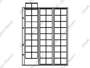 Лист вертиальный для монет 200х250 мм на 54 ячейки 24х25 мм, скользящий (ЛМ 54).